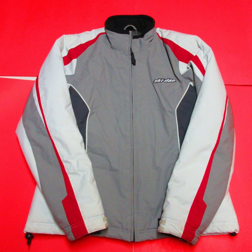 Ski-doo BRP Bombardier Jacket Style Women's Gray/White/Red Size M